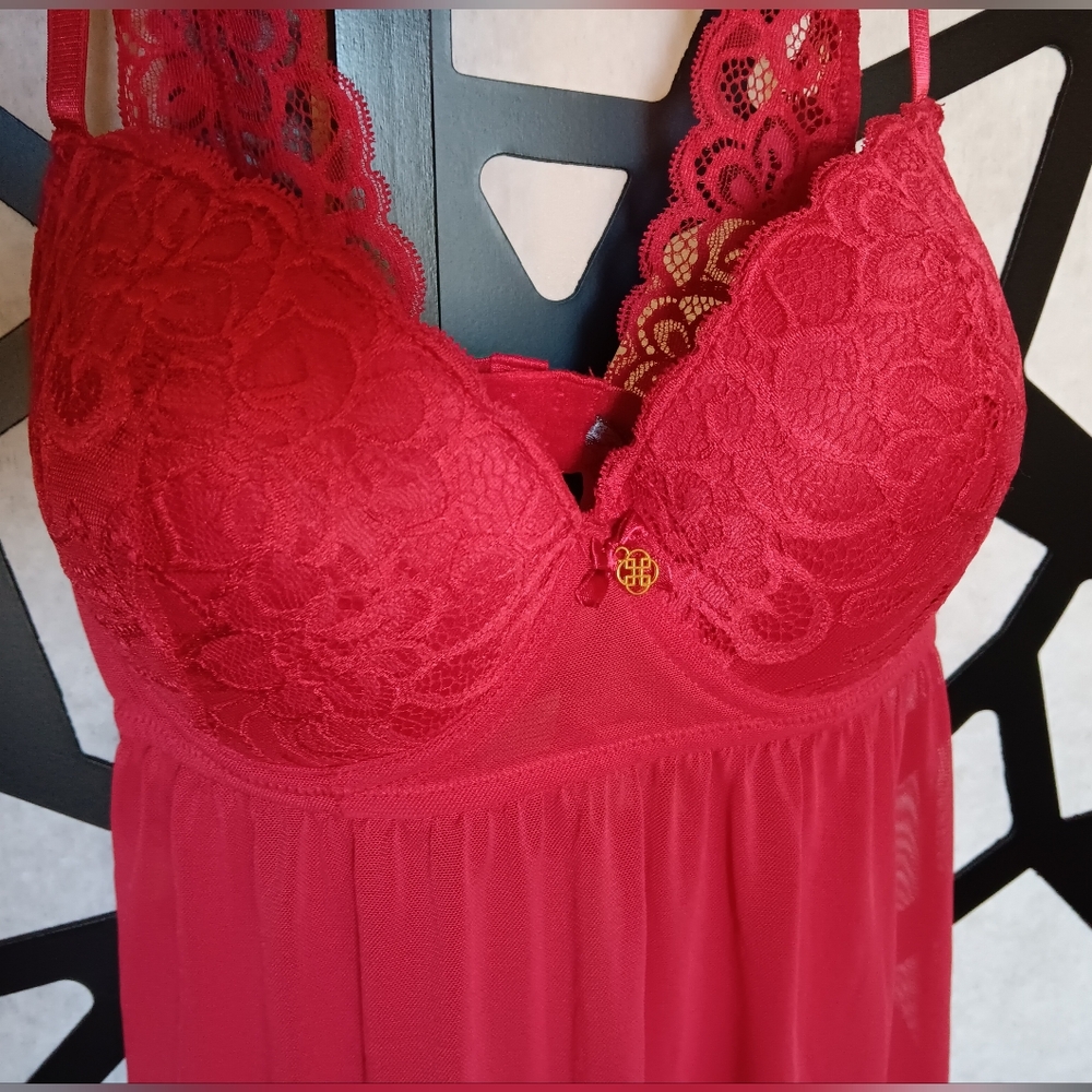 Daisy Fuentes - Babydoll & Thong Set - XL - Red NWOT - Picture 2 of 14